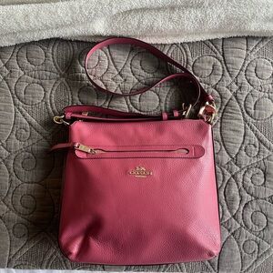 Coach Rose Pink Pebbled Leather Crossbody Bag
